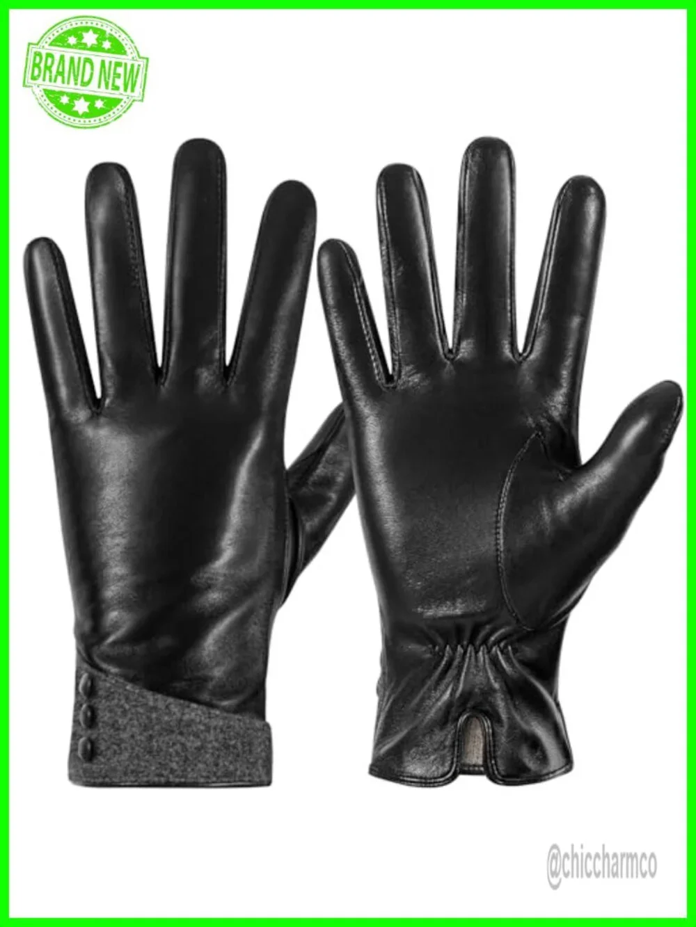 Genuine Leather Touchscreen Gloves with Cashmere Warm Lining, Driving Gloves
